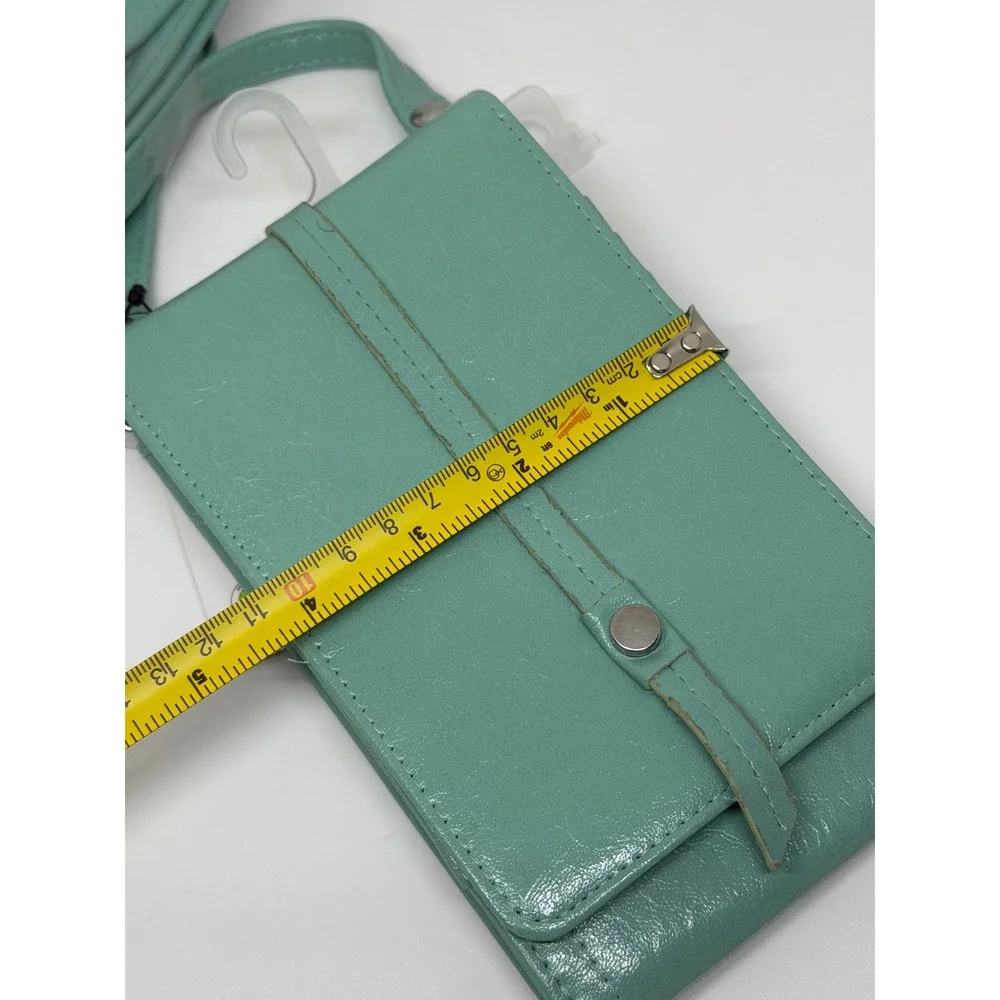 Time and Tru Crossbody Phone Wallet Teal Faux Leather Snap Travel Bag Womens NWT
